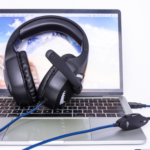 Wired Gaming Headset With With LED Microphone PC