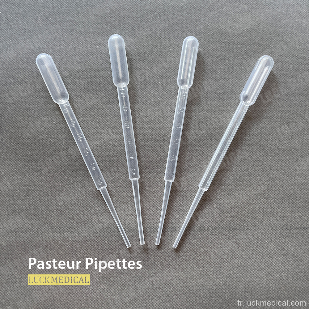 Pipette pasteur de promenade en plastique de transfert de laboratoire