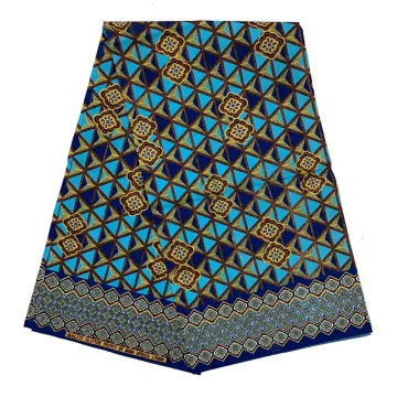 100% polyester fashion gold printed wax fabric