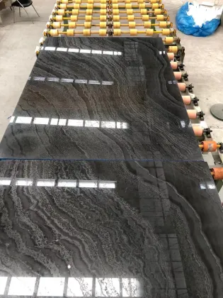 Zebrano Black Forest Marble Book Match Slabs for Interior Walls