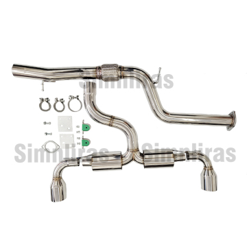 ステンレス鋼フォードフォーカスST225 3″キャットバック排気システム04-11デュアル排気チップ付き