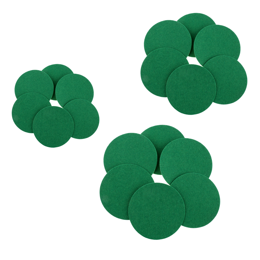 Air Hockey Table Pushers Felt Pads Set Of 6 Green 3 Sizes Air Hockey