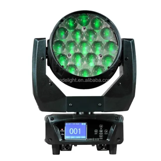 19x12W RGBW Zoom LED Moving Head Beam Light for Concert, Studio, Church, Theatre