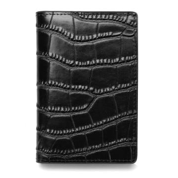 Crocodile texturé en cuir synthétique Slim Carte Portefeuille