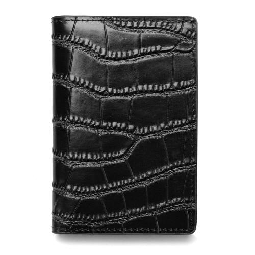 Crocodile Textured Synthetic Leather Slim card holder wallet