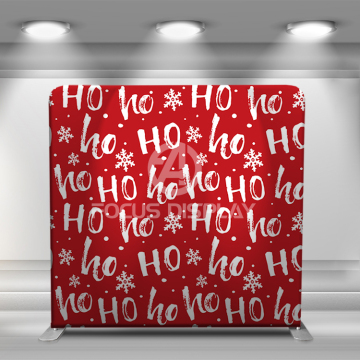 ho ho ho and snow tension fabric backdrop