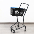 Carrito de supermercado de malla de acero con estantes duales