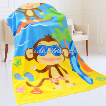 Lovely nice kid cartoon printed velour beach towel