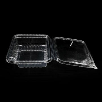Rectangle Clear Plastic Hinged Tamper-Evident Food Container