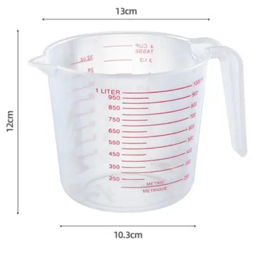 Plastic Measuring Cup Set PP Clear 250ml & 500ml for Kitchen and Bakery