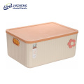 Ribbed Container Plastic Storage Box with Lid & Handle
