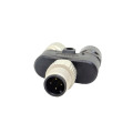 M12 Male to 2M12 Female Y Splitter Connector