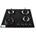 Toughened Glass Working Top Gas Cooker Brass Burners