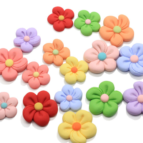 100Pcs Mix Colors Flower Flatback Resin Cabochons Scrapbook Craft DIY Embellishments Decor Headwear Accessories