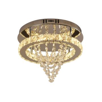 Modern Crystal LED Ceiling Lamp with Remote Control Dimming for Bedroom and Dining Room