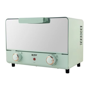 Portable Mini Grill Toaster Oven with Mirror Door and Small Mechanical Timer