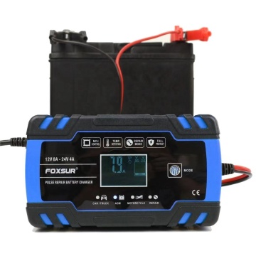 FOXSUR 12V 24V 8A Smart Battery Charger for Car and Motorcycle