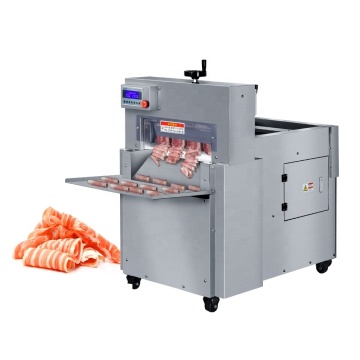 Korean Frozen Meat Slicer: Electric Automatic Vertical CNC 4 Rolls Industrial Slicing Machine