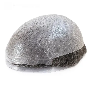 6 Inch Men's Super Thin (0.04-0.06mm) Hair Replacement System: High-Quality Human Hairpiece and Toupee for Men