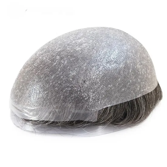 6 Inch Men's Super Thin (0.04-0.06mm) Hair Replacement System: High-Quality Human Hairpiece and Toupee for Men