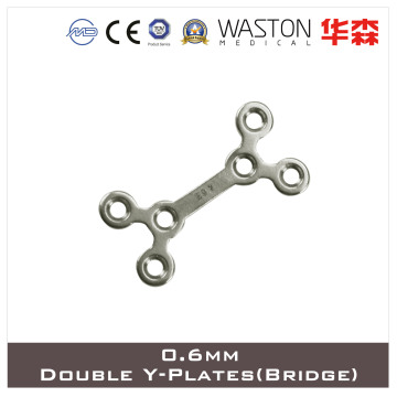 0.6mm Titanium Double Y- Cranio - Maxillo - Facial Plate