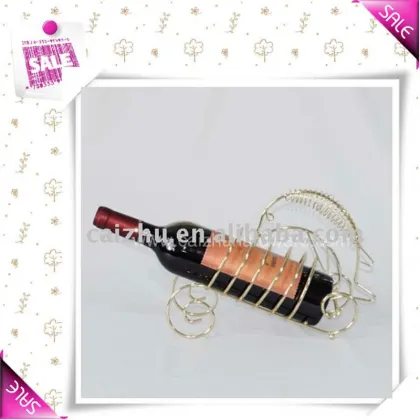 Metal golden car wine stand