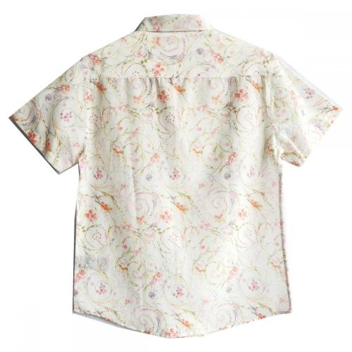 Flower Print Shirt Men Casual Silk Cotton Flower Digital Print Shirt Factory