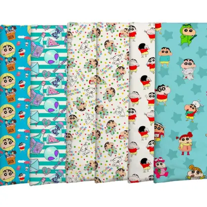 Shin Chan Cartoon Print Bamboo Fiber Fabric for Garment