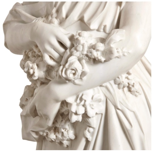 Busto de estatua de mármol floral antigüedad