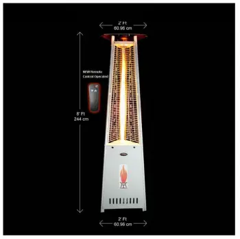 Free-Standing Triangle Flame Outdoor Heater for Patios with Gas