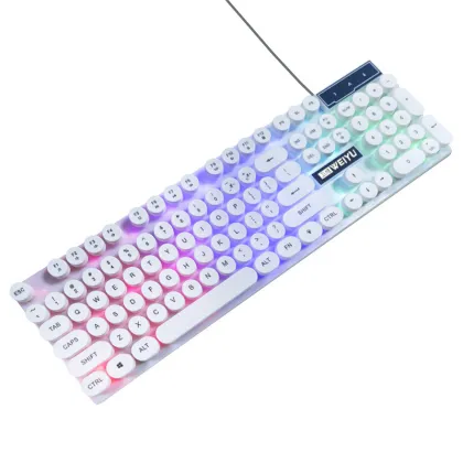 104-Key Wired Mixed Color Luminous Mechanical Keyboard for eSports and Office Use