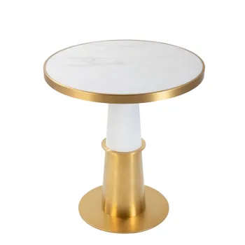 Modern Luxury Ceramic Top Golden Hotel Bar Table for Dining