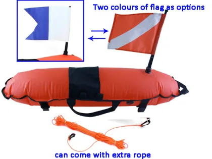Fish torpedo inflatable spearfishing float
