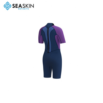 Seaskin Women 3mm Back Zip Shorty Diving Wetsuits