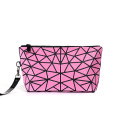 Geometric foldable grind arenaceous PVC cosmetic bag