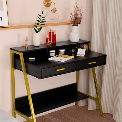 Black Dressing Table Desk Vanity Makeup with LED