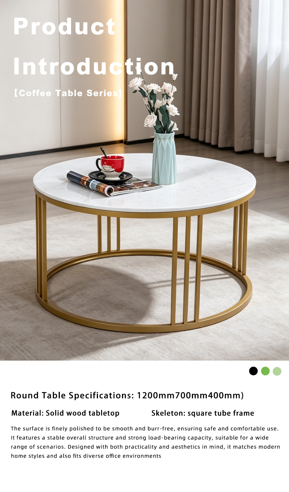 Round-Design Iron Coffee Table X