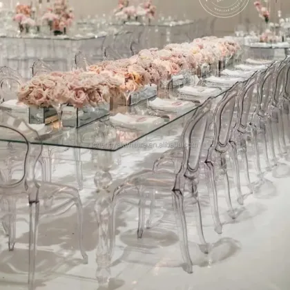 Clear Acrylic Romantic Wedding Dining Table