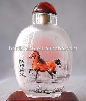 Chinese inner painting snuff bottle, inside painting glass snuff bottle