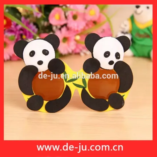 Black EVA Panda Design Funny Eye Glasses