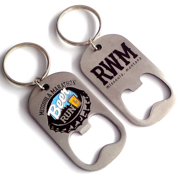 Custom Shape Metal Bottle Opener with Keychain - Free Logo Design Stainless Steel Beer Opener