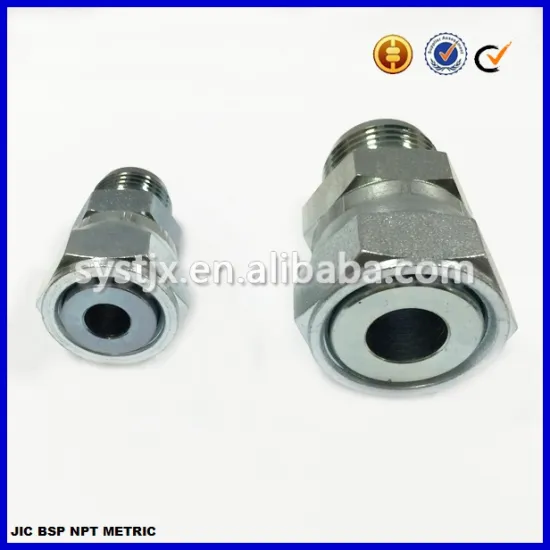 Carbon steel hydraulic connector 37 degree JIC male to ORFS female