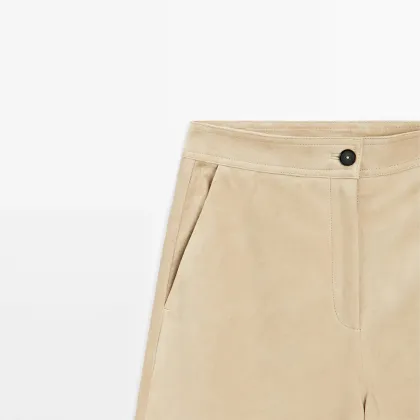 Women's long suede shorts