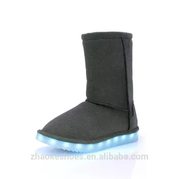 Manufater LED Light Up Boots For Women Girls Fashion Winter Snow Boots Suede Shoes