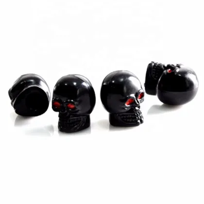 JDMotorsport88 Car JDM Racing Motorcycle ABS Skull Wheel Tire Air Valve Caps (4pcs)