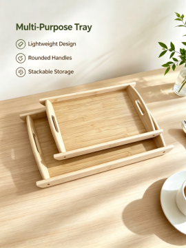 Bamboo Fruit Coffee Tea Serving Tray