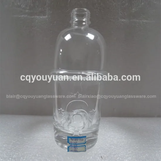 Food Grade Glass Bottle for Brandy and Spirits Glass Bottle 750ML Embossed