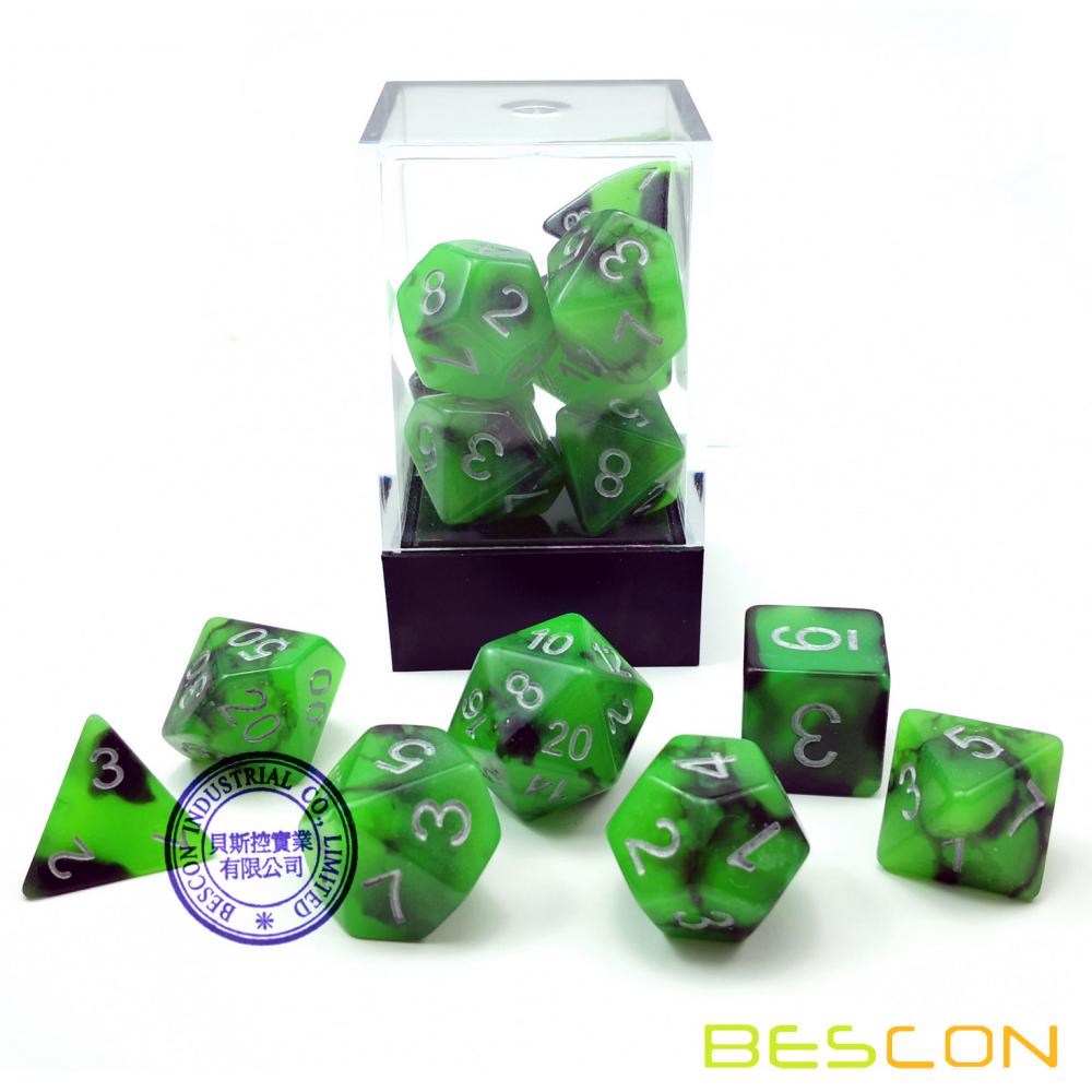 Spooky Rock Glowing Role Playing Dice Set 5