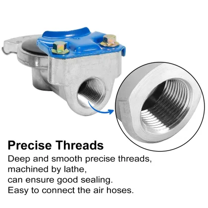 High-Quality Glad Hand Set with Seals for Trailer Truck Air Hose Fittings - Pneumatic Aluminum Emergency Glad Hand