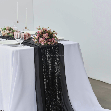Black Chiffon Gauze Table Runner - Custom Wedding Decoration